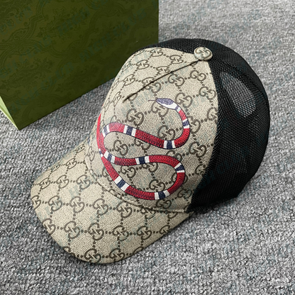 King Snake Cap | Black / Beige