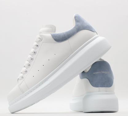 All White / Sky Blue Suede Tail