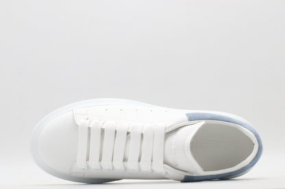 All White / Sky Blue Suede Tail