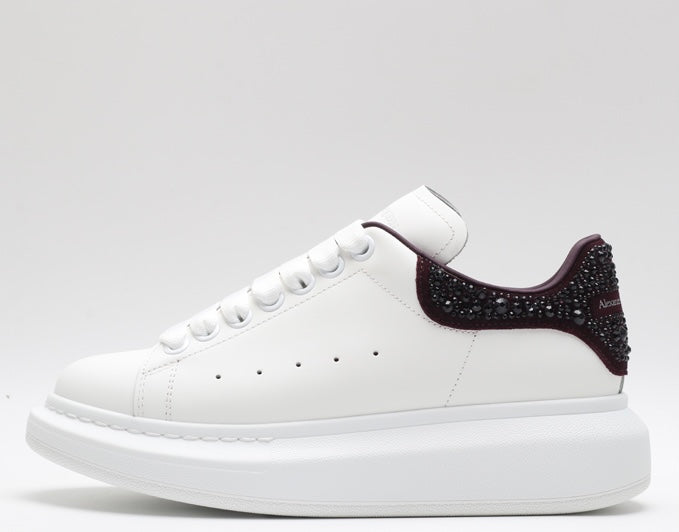 All White / Wine Red with Crystals Tail