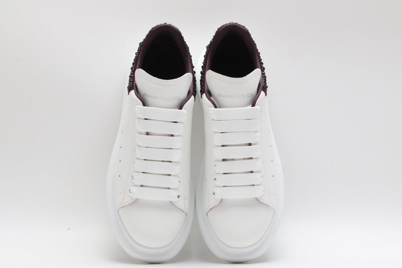 All White / Wine Red with Crystals Tail