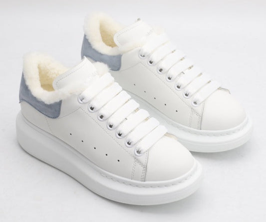 White / Blue - Fur Insole