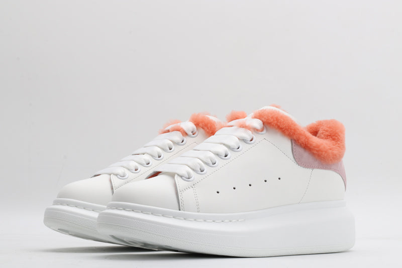 White / Pink - Orange Fur Insole