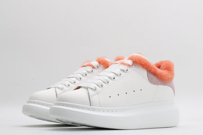 White / Pink - Orange Fur Insole