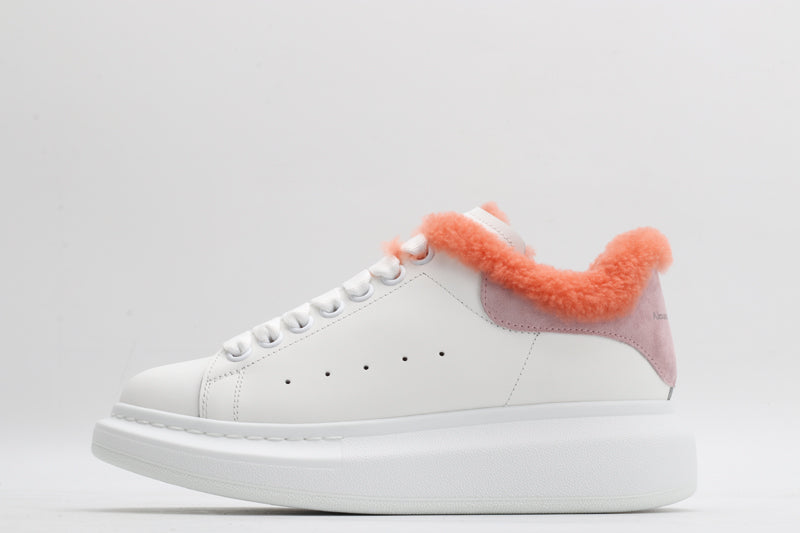 White / Pink - Orange Fur Insole