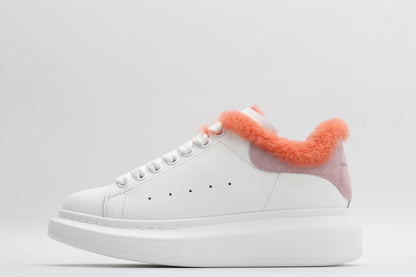 White / Pink - Orange Fur Insole