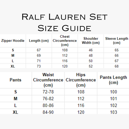 Ralf Set (Full Zipper Hoodie and Pants)  - Variety of Colors / S-XL